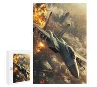 1000 PCS Puzzle For Adults Fighter Jet Over City Jigsaw for Adults Relax Games Staycation Kill Time Deal As Gifts for The Whole Family 1000 PCS