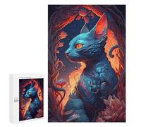 1000 PCS Puzzle for Adults Flame-Infused Fantasy Cat Adult Jigsaw Puzzle Brain Teaser Game But Fun And Humorous Fun at Home Activities, 1000 PCS