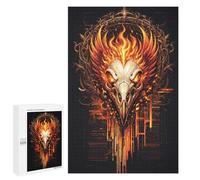 1000 PCS Puzzle for Adults Flame Phoenix Skull Coding Puzzle For Teenagerss Improve Memory Fun Activities at Home Stress Reduction Gifts 1000 PCS