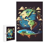 1000 PCS Puzzle For Adults Flat Earth Globe Earth Jigsaws for Adults Puzzle Enhance Memory Fun Activities at Home for Is Ideal As A Gift 1000 PCS