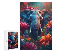 1000 PCS Puzzle for Adults Floral Elephant Puzzle For Teenagerss Improve Memory Fun Activities at Home Stress Reduction Gifts 1000 PCS