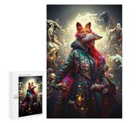 1000 PCS Puzzle For Adults Fox in Ornate Coat with Spirits Jigsaw Anti-Stress Toys Presents for Women Deal As Gifts for The Whole Family 1000 PCS