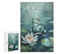 1000 PCS Puzzle For Adults Frog on Lily Pad Jigsaw for Adults Relax Games Staycation Kill Time Deal As Gifts for The Whole Family 1000 PCS