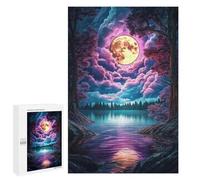 1000 PCS Puzzle For Adults Full Moon Over Lake Jigsaw for Adults Relax Games Staycation Kill Time Deal As Gifts for The Whole Family 1000 PCS