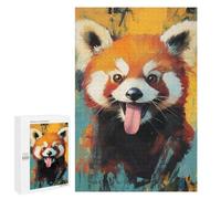 1000 PCS Puzzle For Adults Funny Red Panda Smiling Jigsaw for Adults Relax Games Staycation Kill Time Deal As Gifts for The Whole Family 1000 PCS