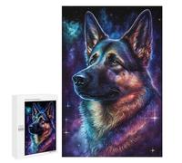 1000 PCS Puzzle For Adults Galactic German Shepherd Art Print -2 Jigsaws for Adults Puzzle Enhance Memory Fun Activities at Home for Is Ideal As A Gift 1000 PCS