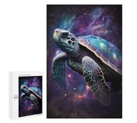 1000 PCS Puzzle For Adults Galactic Sea Turtle Art Print-2 Jigsaws for Adults Puzzle Improve Memory Wishlist with Santa Claus Stress Reduction Gifts 1000 PCS