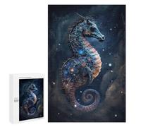 1000 PCS Puzzle For Adults Galactic Seahorse Art Print-2 Jigsaws for Adults Puzzle Improve Memory Wishlist with Santa Claus Stress Reduction Gifts 1000 PCS