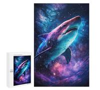 1000 PCS Puzzle For Adults Galactic Shark Art Print Jigsaws for Adults Puzzle Improve Memory Wishlist with Santa Claus Stress Reduction Gifts 1000 PCS