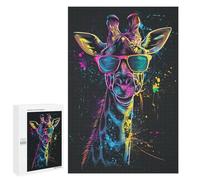 1000 PCS Puzzle For Adults Giraffe Sunglasses Art Print-2 Jigsaws for Adults Puzzle Enhance Memory Fun Activities at Home for Is Ideal As A Gift 1000 PCS