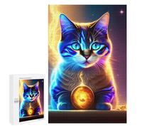 1000 PCS Puzzle For Adults Glowing Mystic Cat Orb Jigsaws for Adults Puzzle Improve Memory Wishlist with Santa Claus Stress Reduction Gifts 1000 PCS