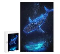 1000 PCS Puzzle For Adults Glowing Whale Shark in Deep Blue Sea Jigsaws for Adults Relax Games Pattern Assembly Deal As Gifts for The Whole Family 1000 PCS