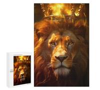 1000 PCS Puzzle for Adults Golden Crowned Lion Majesty -1 Adult Jigsaw Puzzle Brain Teaser Game But Fun And Humorous Fun at Home Activities, 1000 PCS