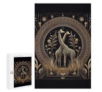 1000 PCS Puzzle For Adults Golden Giraffe Couple Jigsaws for Adults Puzzle Improve Memory Wishlist with Santa Claus Stress Reduction Gifts 1000 PCS