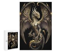 1000 PCS Puzzle For Adults Golden Winged Dragon Artwork-1 Jigsaw Anti-Stress Toys Presents for Women Deal As Gifts for The Whole Family 1000 PCS