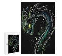 1000 PCS Puzzle For Adults Green Dragon Illustration Jigsaws for Adults Puzzle Improve Memory Wishlist with Santa Claus Stress Reduction Gifts 1000 PCS