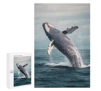 1000 PCS Puzzle For Adults Humpback Whale Breaching Jigsaws for Adults Relax Games Pattern Assembly Deal As Gifts for The Whole Family 1000 PCS