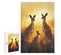 1000 PCS Puzzle For Adults Kangaroo Family Sunset Jigsaws for Adults Relax Games Pattern Assembly Deal As Gifts for The Whole Family 1000 PCS