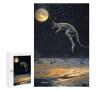 1000 PCS Puzzle For Adults Kangaroo Leaping Under Moonlight Jigsaw for Adults Relax Games Staycation Kill Time Deal As Gifts for The Whole Family 1000 PCS