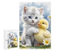 1000 PCS Puzzle For Adults Kitten And Duckling Friendship Jigsaws for Adults Puzzle Improve Memory Wishlist with Santa Claus Stress Reduction Gifts 1000 PCS