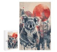 1000 PCS Puzzle For Adults Koala Red Sun Watercolor Jigsaws for Adults Puzzle Improve Memory Wishlist with Santa Claus Stress Reduction Gifts 1000 PCS