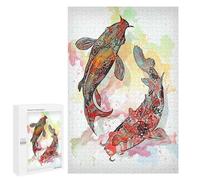 1000 PCS Puzzle for Adults Koi Fishes Puzzle For Teenagerss Improve Memory Fun Activities at Home Stress Reduction Gifts 1000 PCS