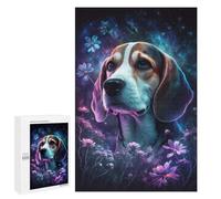 1000 PCS Puzzle For Adults Magical Beagle Garden Art Print Jigsaws for Adults Puzzle Improve Memory Wishlist with Santa Claus Stress Reduction Gifts 1000 PCS