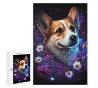 1000 PCS Puzzle for Adults Magical Corgi with Flowers -2 Puzzle For Teenagerss Improve Memory Fun Activities at Home Stress Reduction Gifts 1000 PCS