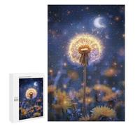 1000 PCS Puzzle For Adults Magical Dandelion Night Sky Jigsaw Puzzles for Teenagers Staycation Kill Time Challenging To Complete Educational Family Game 1000 PCS