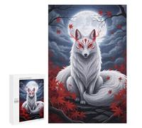 1000 PCS Puzzle For Adults Majestic-Kitsune-Under-Full-Moon Jigsaws for Adults Puzzle Enhance Memory Fun Activities at Home for Is Ideal As A Gift 1000 PCS
