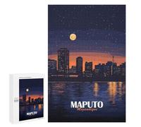 1000 PCS Puzzle For Adults Maputo, Mozambique Cityscape at Night Jigsaws for Adults Relax Games Pattern Assembly Deal As Gifts for The Whole Family 1000 PCS