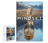 1000 PCS Puzzle For Adults Mindset Is Everything Lion Jigsaws for Adults Puzzle Enhance Memory Fun Activities at Home for Is Ideal As A Gift 1000 PCS