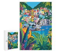 1000 PCS Puzzle For Adults Minimalist Italy Art Cinque Terre Coast Jigsaw Anti-Stress Toys Presents for Women Deal As Gifts for The Whole Family 1000 PCS