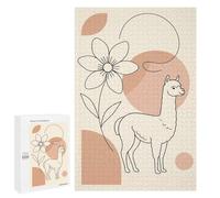 1000 PCS Puzzle for Adults Minimalist Llama And Flower Line Art Puzzle For Teenagerss Improve Memory Fun Activities at Home Stress Reduction Gifts 1000 PCS