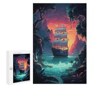 1000 PCS Puzzle For Adults Mysterious Pirate Ship Jigsaw for Adults Relax Games Staycation Kill Time Deal As Gifts for The Whole Family 1000 PCS