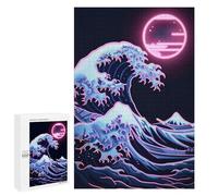 1000 PCS Puzzle for Adults Naon Japan Wave in Moon Adult Jigsaw Puzzle Brain Teaser Game But Fun And Humorous Fun at Home Activities, 1000 PCS