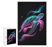 1000 PCS Puzzle For Adults Neon Turtle in Space Jigsaws for Adults Relax Games Pattern Assembly Deal As Gifts for The Whole Family 1000 PCS