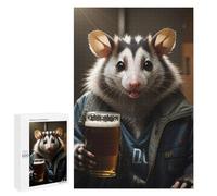 1000 PCS Puzzle For Adults Opossum Drinking Funny Jigsaw for Adults Relax Games Staycation Kill Time Deal As Gifts for The Whole Family 1000 PCS