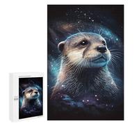 1000 PCS Puzzle For Adults Otter in Space -1 Jigsaws for Adults Puzzle Improve Memory Wishlist with Santa Claus Stress Reduction Gifts 1000 PCS