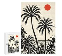 1000 PCS Puzzle for Adults Palm Tree Sunset Silhouette Puzzle For Teenagerss Improve Memory Fun Activities at Home Stress Reduction Gifts 1000 PCS