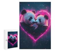 1000 PCS Puzzle For Adults Panda Love Heart Jigsaw for Adults Relax Games Staycation Kill Time Deal As Gifts for The Whole Family 1000 PCS