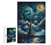 1000 PCS Puzzle for Adults Parisian Nightscape with Eiffel Tower Adult Jigsaw Puzzle Brain Teaser Game But Fun And Humorous Fun at Home Activities, 1000 PCS