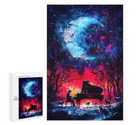 1000 PCS Puzzle For Adults Piano Under A Cosmic Moon Jigsaws for Adults Relax Games Pattern Assembly Deal As Gifts for The Whole Family 1000 PCS
