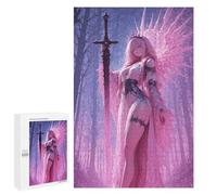 1000 PCS Puzzle For Adults Pink Haired Warrior with Sword Jigsaws for Adults Puzzle Enhance Memory Fun Activities at Home for Is Ideal As A Gift 1000 PCS