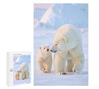 1000 PCS Puzzle For Adults Polar Bear Family in Arctic Jigsaws for Adults Puzzle Improve Memory Wishlist with Santa Claus Stress Reduction Gifts 1000 PCS