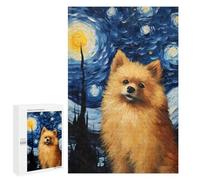 1000 PCS Puzzle For Adults Pomeranian Starry Night Jigsaw for Adults Relax Games Staycation Kill Time Deal As Gifts for The Whole Family 1000 PCS