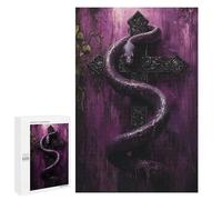 1000 PCS Puzzle For Adults Purple Snake on Gothic Cross Jigsaw for Adults Relax Games Staycation Kill Time Deal As Gifts for The Whole Family 1000 PCS