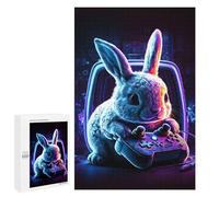 1000 PCS Puzzle For Adults Rabbit Neon Game Jigsaw for Adults Relax Games Staycation Kill Time Deal As Gifts for The Whole Family 1000 PCS
