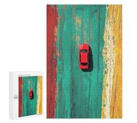 1000 PCS Puzzle For Adults Red Car on Colorful Road Puzzle For Teenagers Analysis And Logic Help The Brain Exercise Deal As Gifts for The Whole Family 1000 PCS