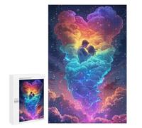 1000 PCS Puzzle For Adults Romantic Cloud Heart Sky Jigsaw Puzzles for Teenagers Staycation Kill Time Challenging To Complete Educational Family Game 1000 PCS